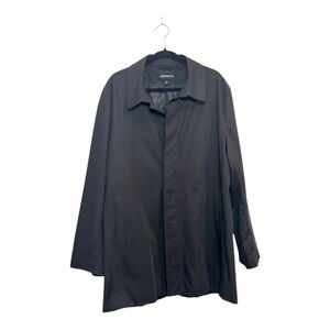 London Fog Single Breasted Black 3/4 Trench Coat Jacket Men’s Size  44T
